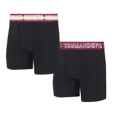 Men's Concepts Sport Washington Commanders Gauge Knit Boxer Brief Two-Pack in Black
