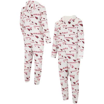 Men's Concepts Sport White Arizona Cardinals Allover Print Docket Union Full-Zip Hooded Pajama Suit