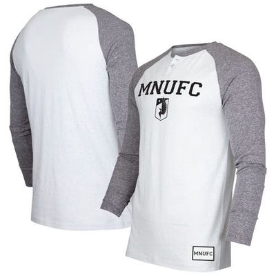 Men's Concepts Sport White/Charcoal Minnesota United FC Concord Henley Raglan Long Sleeve T-Shirt in Cream