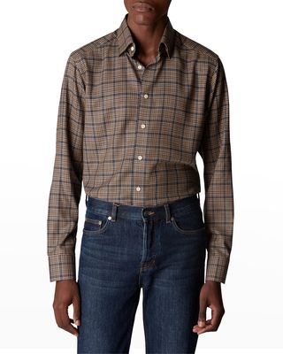 Men's Contemporary Fit Check Merino Wool Shirt