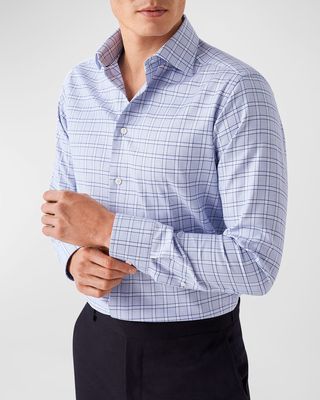 Men's Contemporary Fit Check-Print Dress Shirt