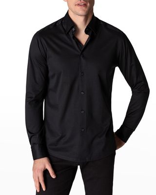 Men's Contemporary Fit Cotton Jersey Sport Shirt