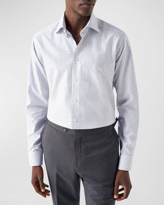 Men's Contemporary Fit Fine Check Shirt