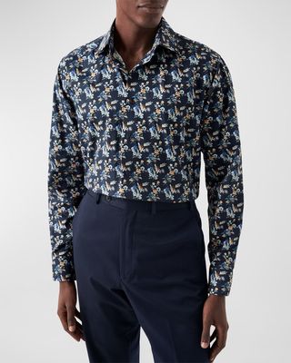 Men's Contemporary Fit Floral Print Shirt