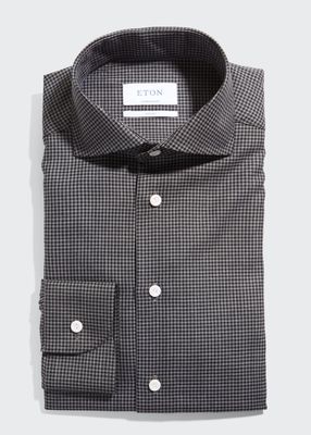 Men's Contemporary Fit Houndstooth Merino Wool Shirt