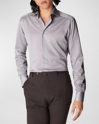 Men's Contemporary Fit Knit Jacquard Shirt