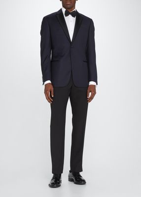 Men's Contrast Notch Lapel Two-Piece Tuxedo Suit