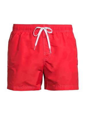 Men's Contrast-Stitch Board Shorts - Vintage Scarlet - Size Large - Vintage Scarlet - Size Large