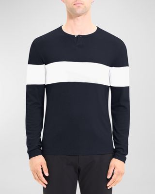 Men's Contrast Stripe Henley T-Shirt