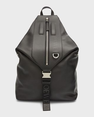 Men's Convertible Leather Backpack