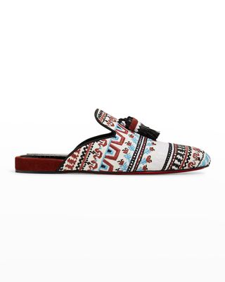 Men's Coolito Sun Greek Flat Multicolor Tassel Mules