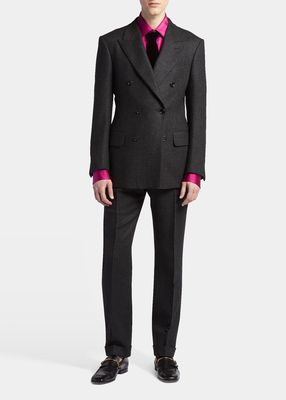 Men's Cooper Double-Breasted Prince of Wales Suit