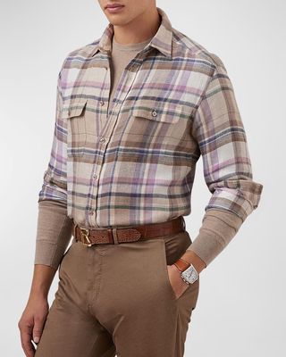 Men's Cooper Plaid Linen Twill Shirt