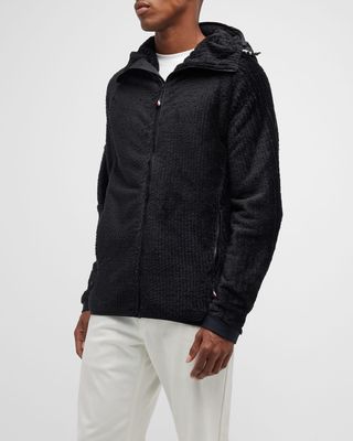 Men's Corded Jacket with Nylon Hood