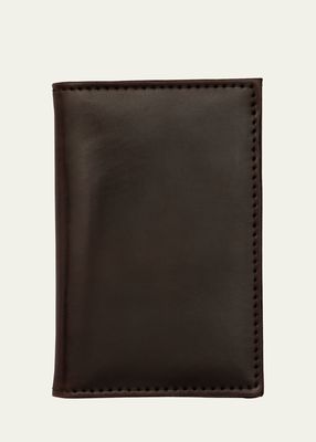 Men's Cordovan Leather Vertical Bifold Card Case