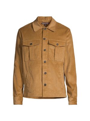 Men's Corduroy Shirt Jacket - Dark Camel - Size Large