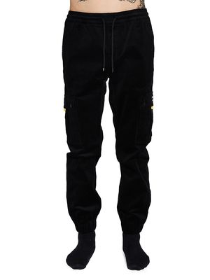 Men's Corduroy Stretch Cotton Joggers - Black - Size XL - Black - Size XL