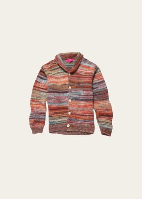 Men's Cosmica Marled Cashmere Shawl Cardigan