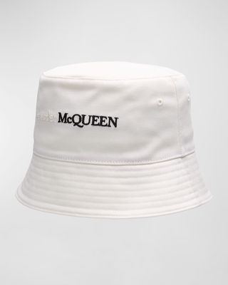 Men's Cotton Bicolor Logo Bucket Hat