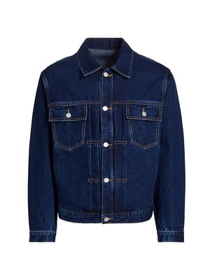 Men's Cotton-Blend Denim Jacket - Admiral Blue - Size Small