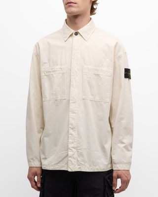 Men's Cotton Button-Down Overshirt