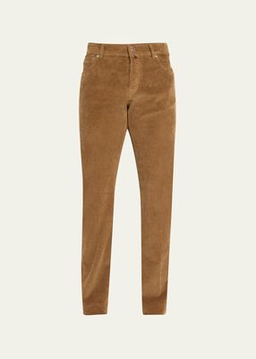 Men's Cotton-Cashmere Corduroy 5-Pocket Jeans