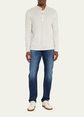 Men's Cotton-Cashmere Henley T-Shirt