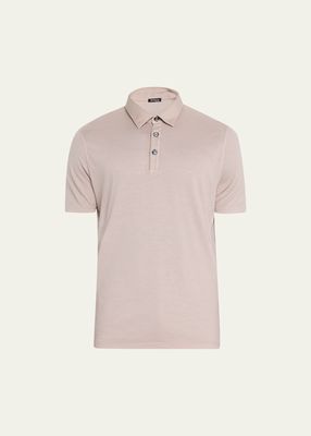 Men's Cotton-Cashmere Jersey Polo Shirt