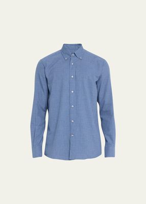 Men's Cotton-Cashmere Plaid Sport Shirt