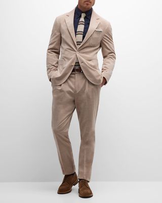 Men's Cotton-Cashmere Stretch Corduroy Suit