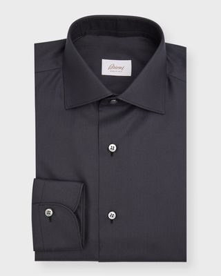 Men's Cotton Chevron Dress Shirt