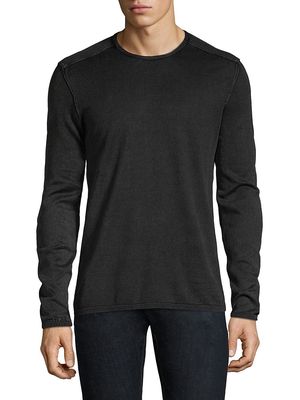 Men's Cotton Crewneck Pullover - Black - Size Small - Black - Size Small