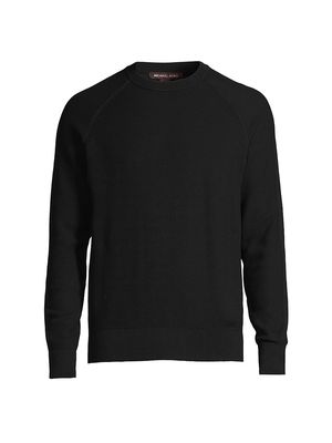 Men's Cotton Crewneck Sweater - Black - Size Medium - Black - Size Medium