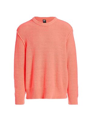 Men's Cotton Crewneck Sweater - Orange Crush - Size Small - Orange Crush - Size Small