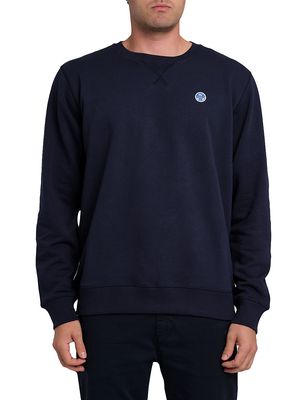 Men's Cotton Crewneck Sweatshirt - Navy - Size Small