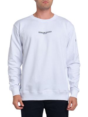 Men's Cotton Crewneck Sweatshirt - White - Size Small