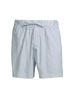 Men's Cotton Drawstring Shorts - Placid Stripe - Size Large - Placid Stripe - Size Large