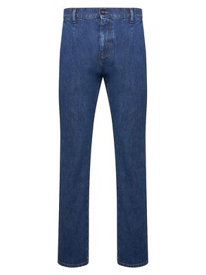 Men's Cotton Five-Pocket Jeans - Blue - Size 40 - Blue - Size 40