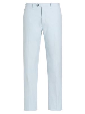 Men's Cotton Flat-Front Trousers - Celestial Blue - Size 40