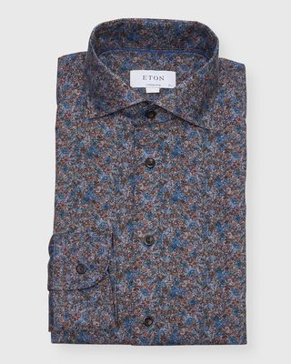Men's Cotton Floral-Print Dress Shirt