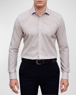 Men's Cotton Geometric-Print Sport Shirt