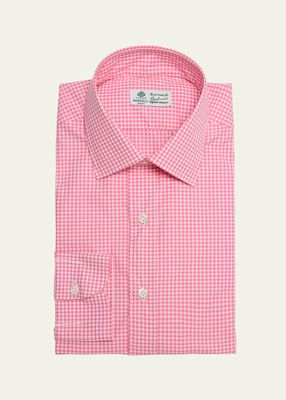 Men's Cotton Gingham Check Dress Shirt