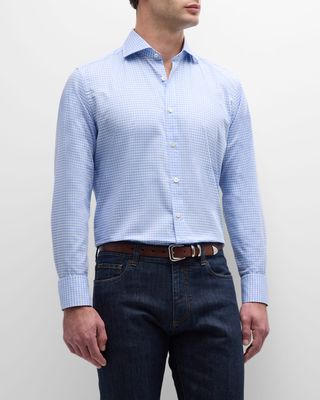 Men's Cotton Gingham Check Sport Shirt