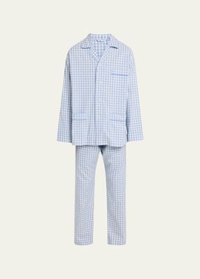Men's Cotton Gingham Long Pajama Set