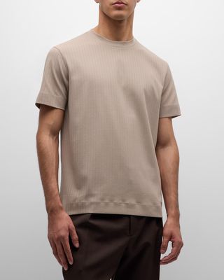 Men's Cotton Jacquard Crewneck T-Shirt