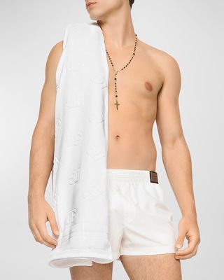 Men's Cotton Jacquard DG-Monogram Beach Towel