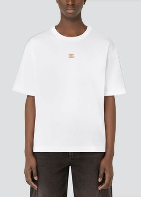 Men's Cotton Jersey Gold Metal Dg Logo T Shirt