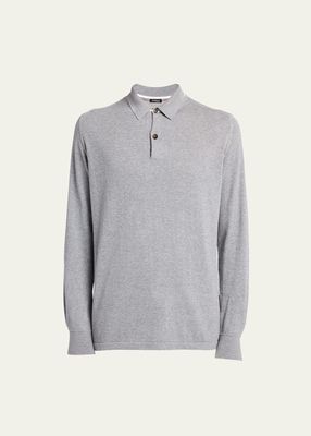 Men's Cotton Jersey Polo Sweater