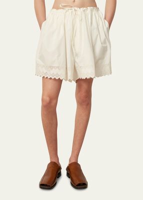 Men's Cotton Lace-Trim Shorts