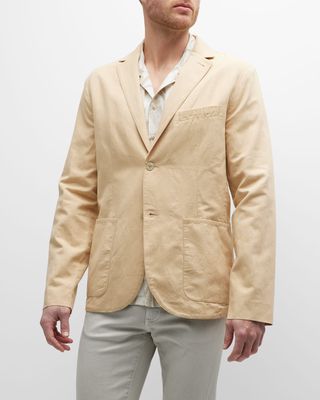 Men's Cotton-Linen Canvas Blazer